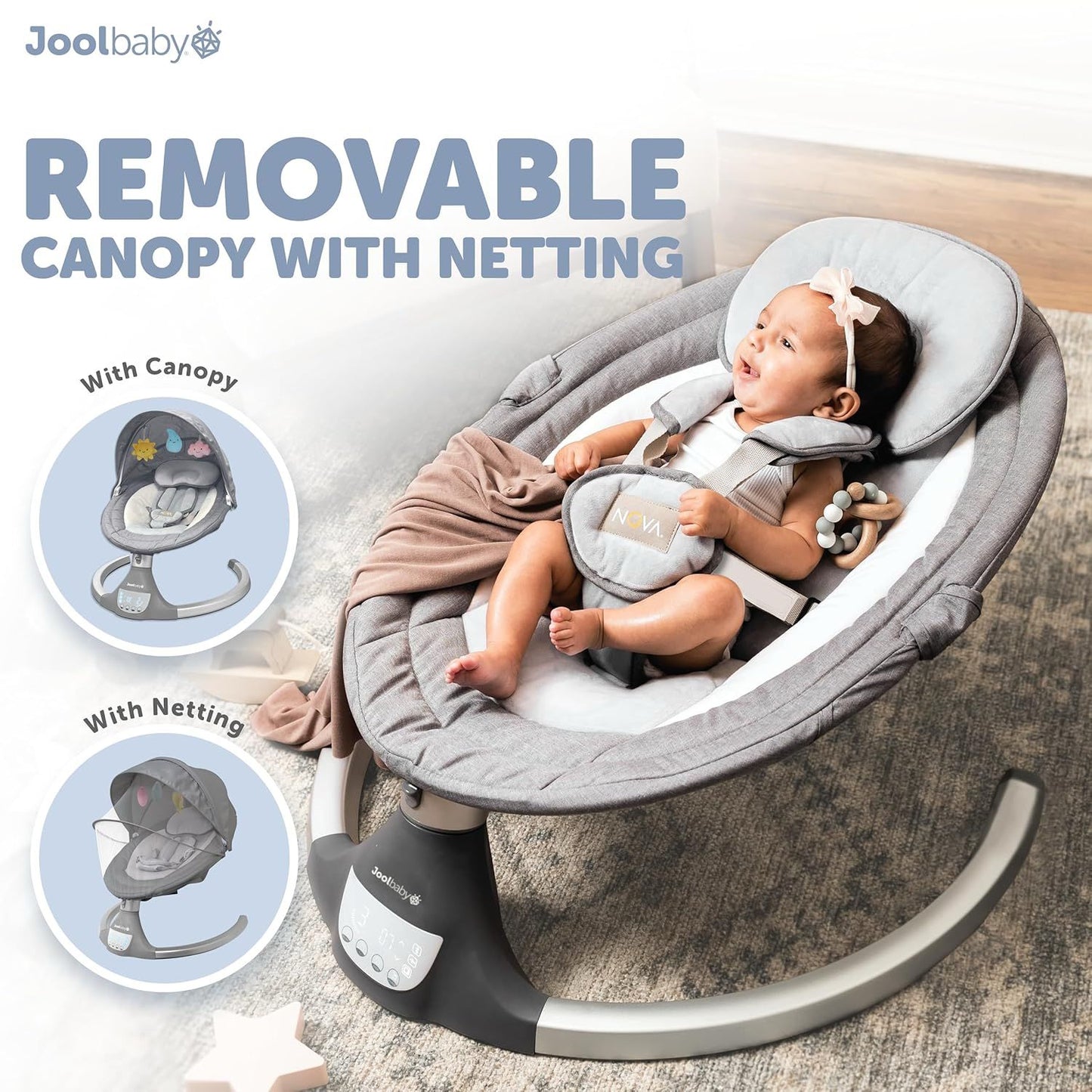 New Jool Baby Nova Swing Motorized Infant Swing (Gray)