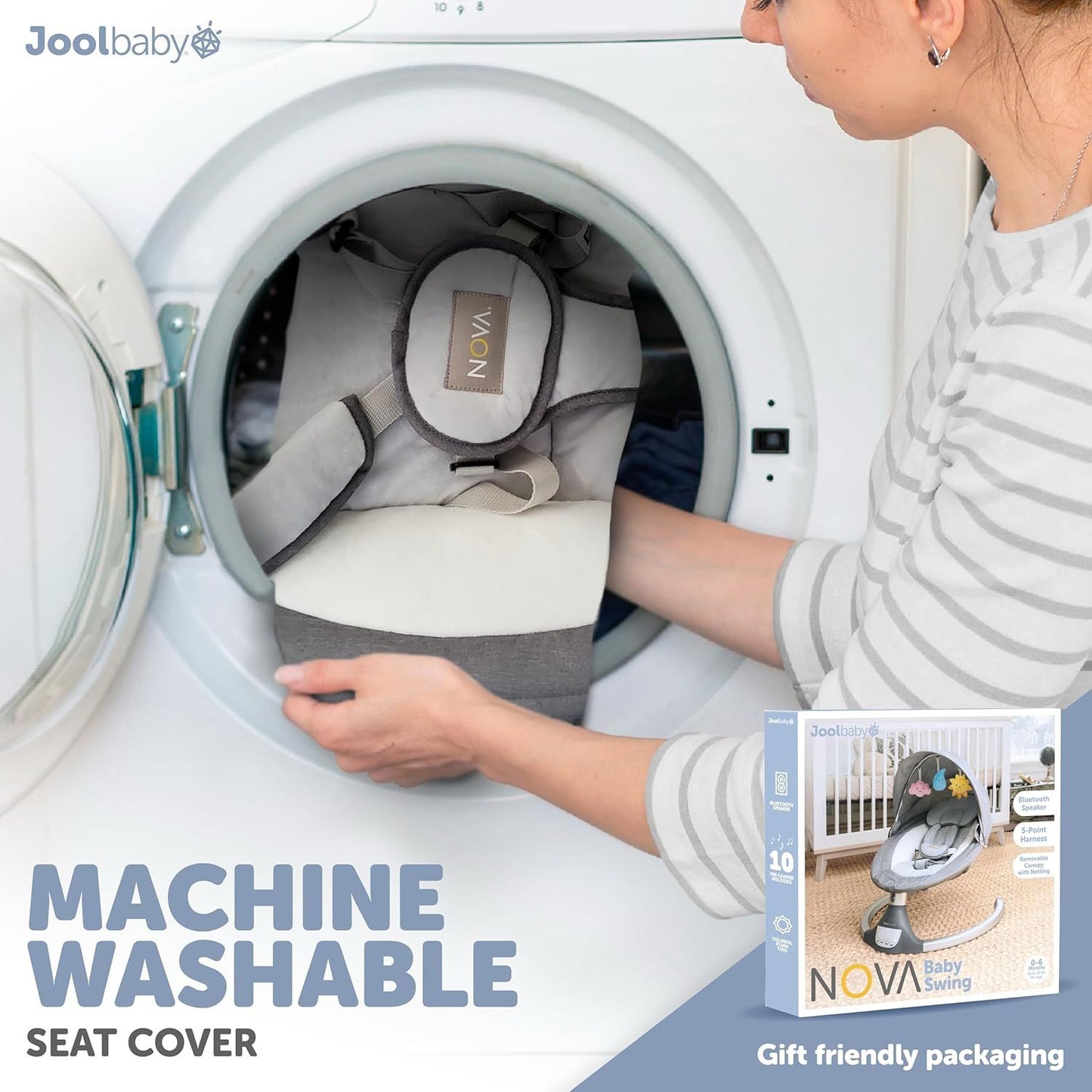 New Jool Baby Nova Swing Motorized Infant Swing (Gray)